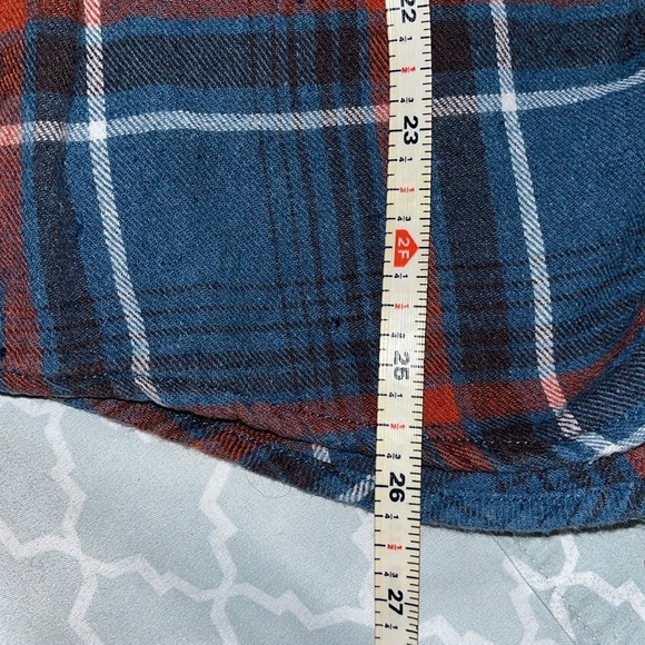 🤎 M Embroidered Flannel Tunic Longline Pockets Rodeo Boho Festival Art To Wear - Picture 12 of 12